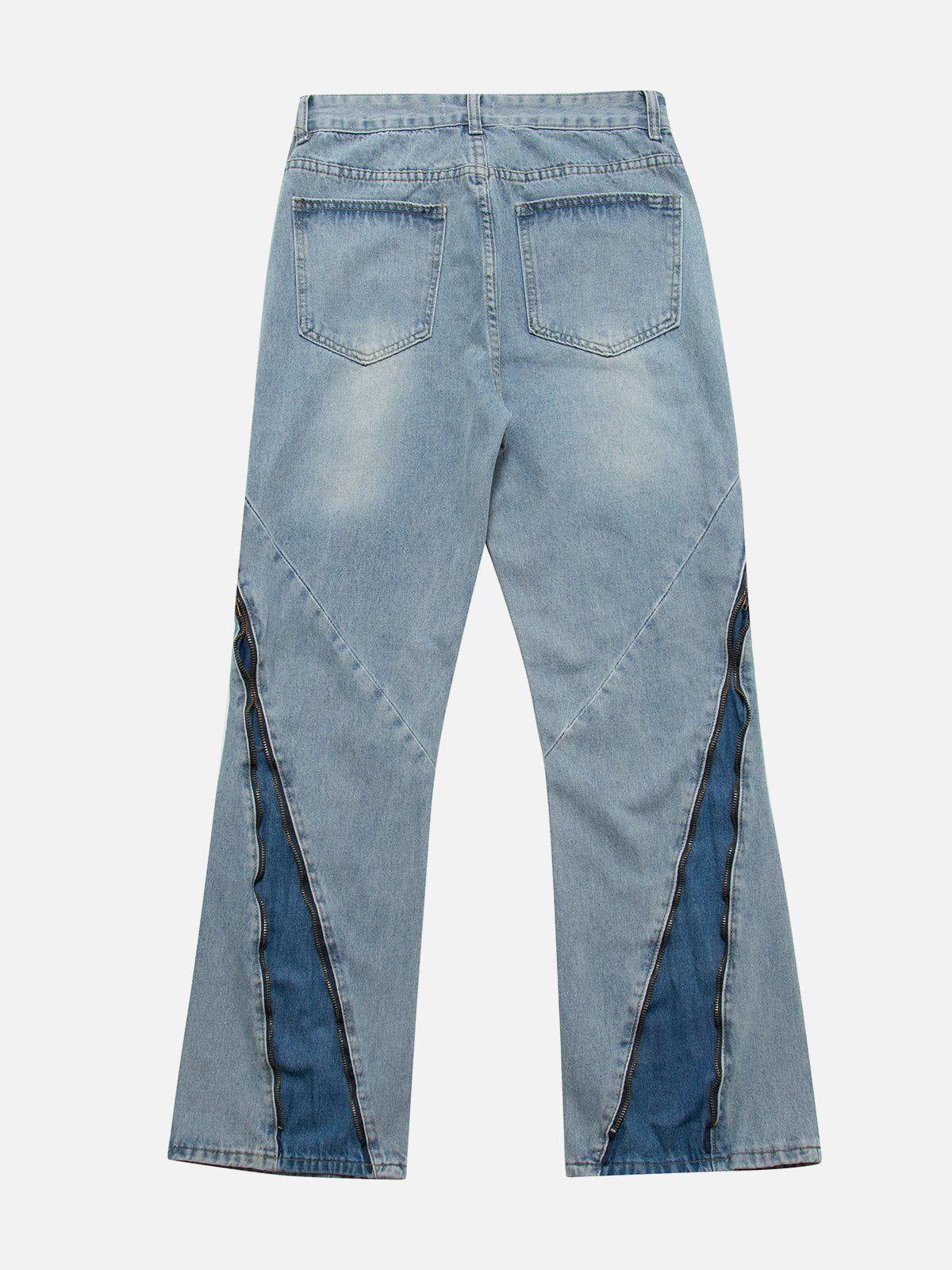 Vintage Wash Adjustable Zip Jeans