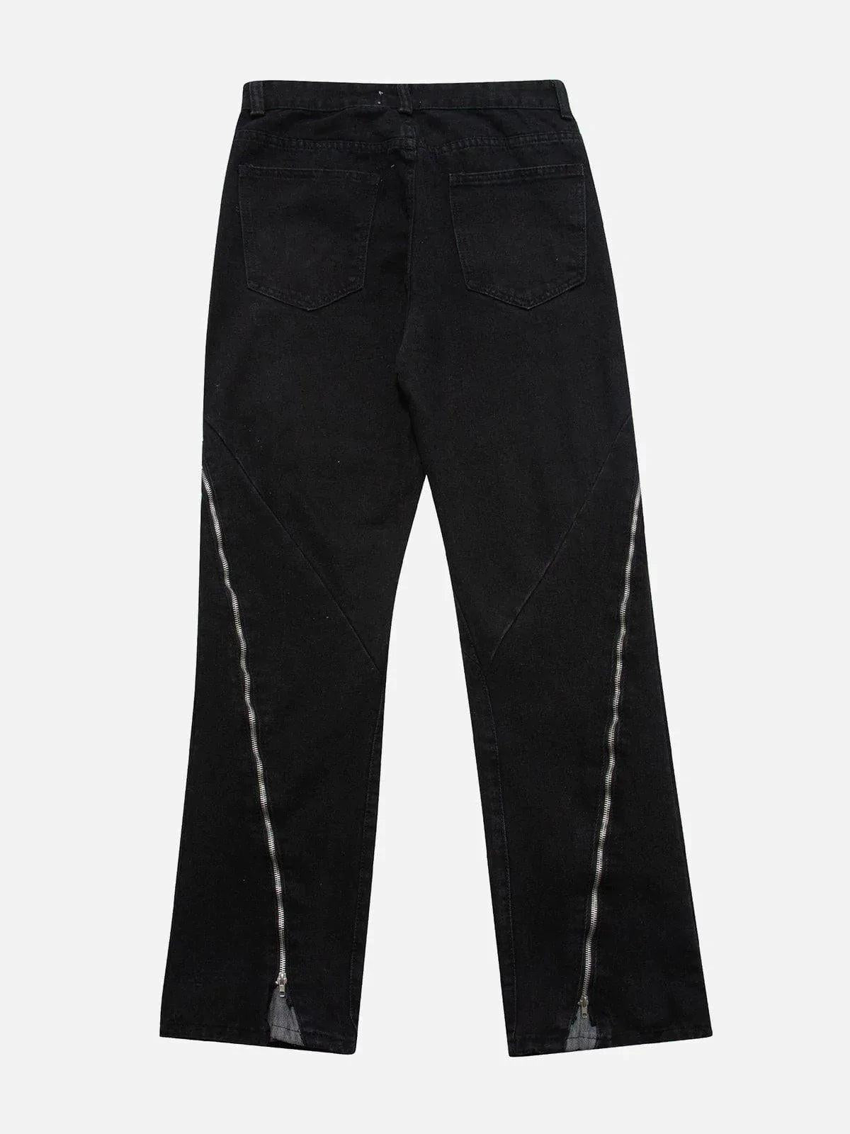 Vintage Wash Adjustable Zip Jeans