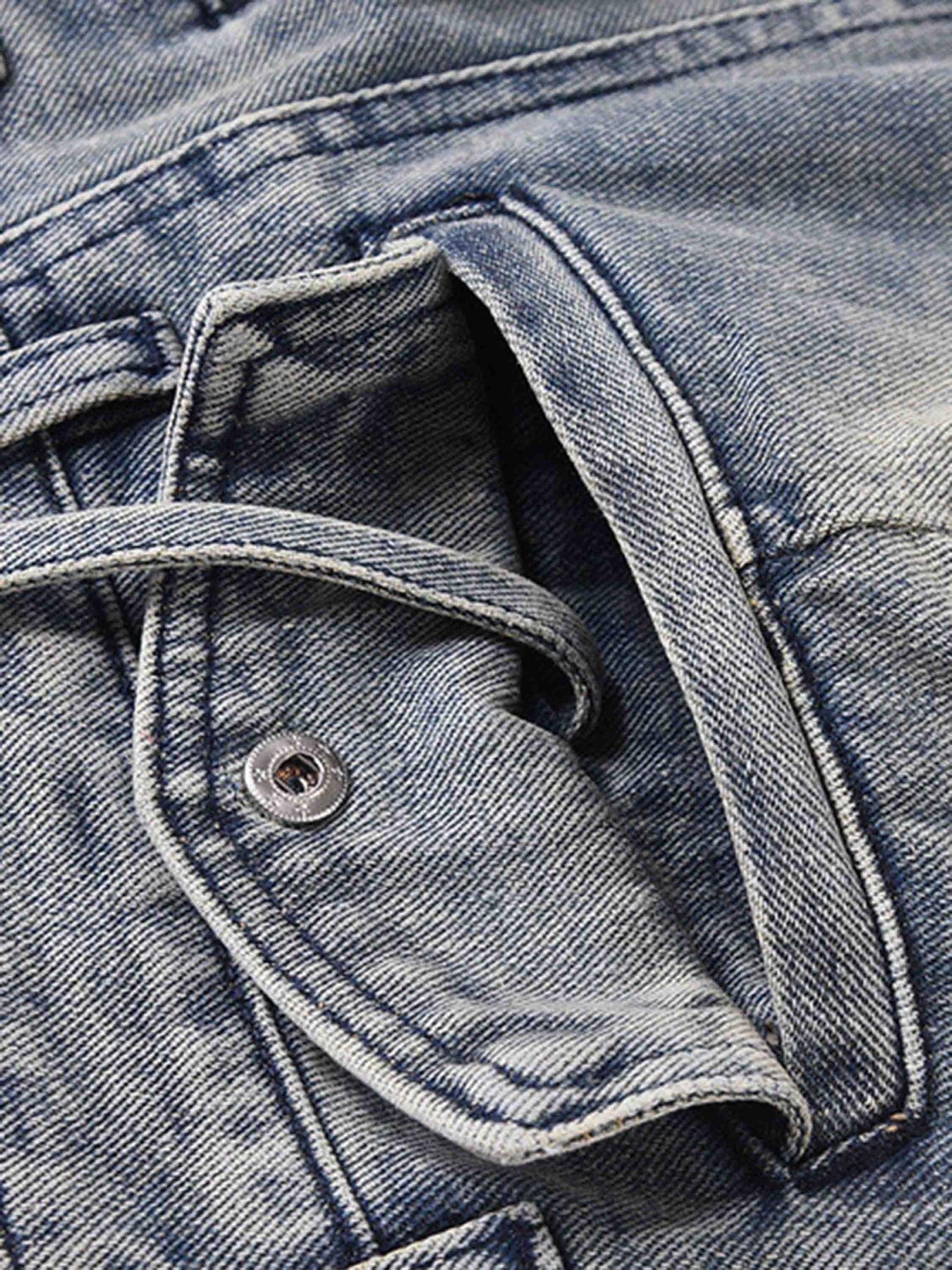 Vintage Washed And Frayed Baggy Jeans