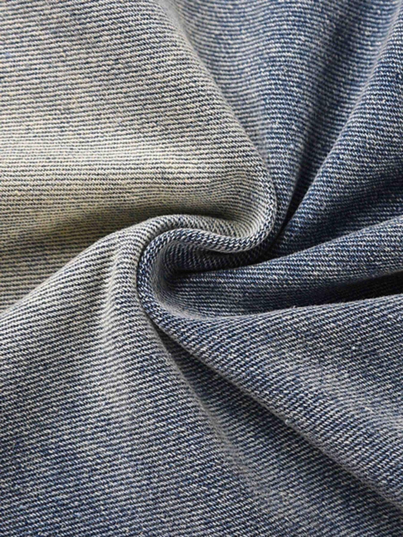 Vintage Washed And Frayed Baggy Jeans
