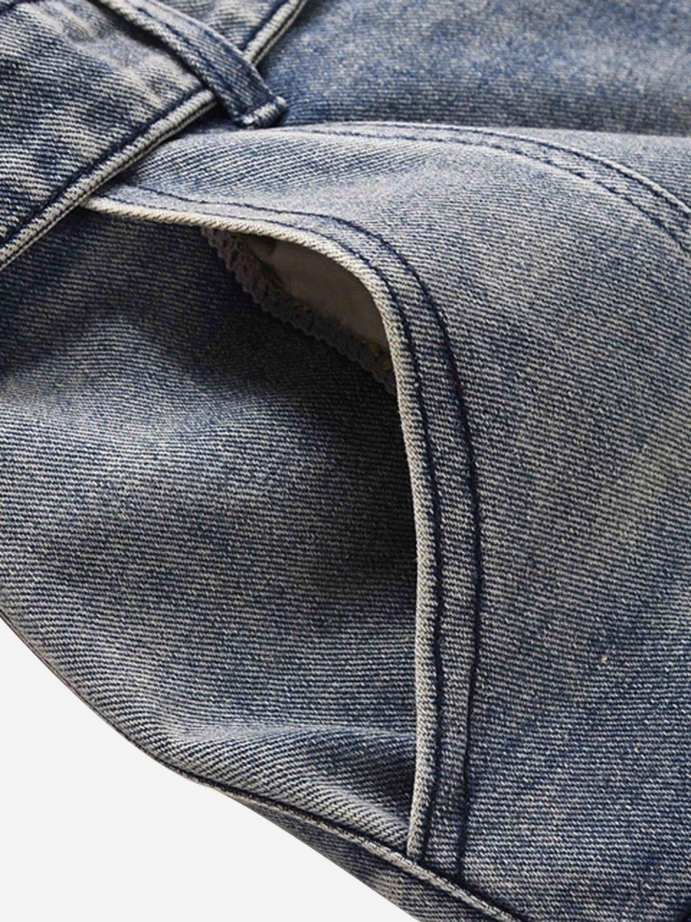 Vintage Washed And Frayed Baggy Jeans