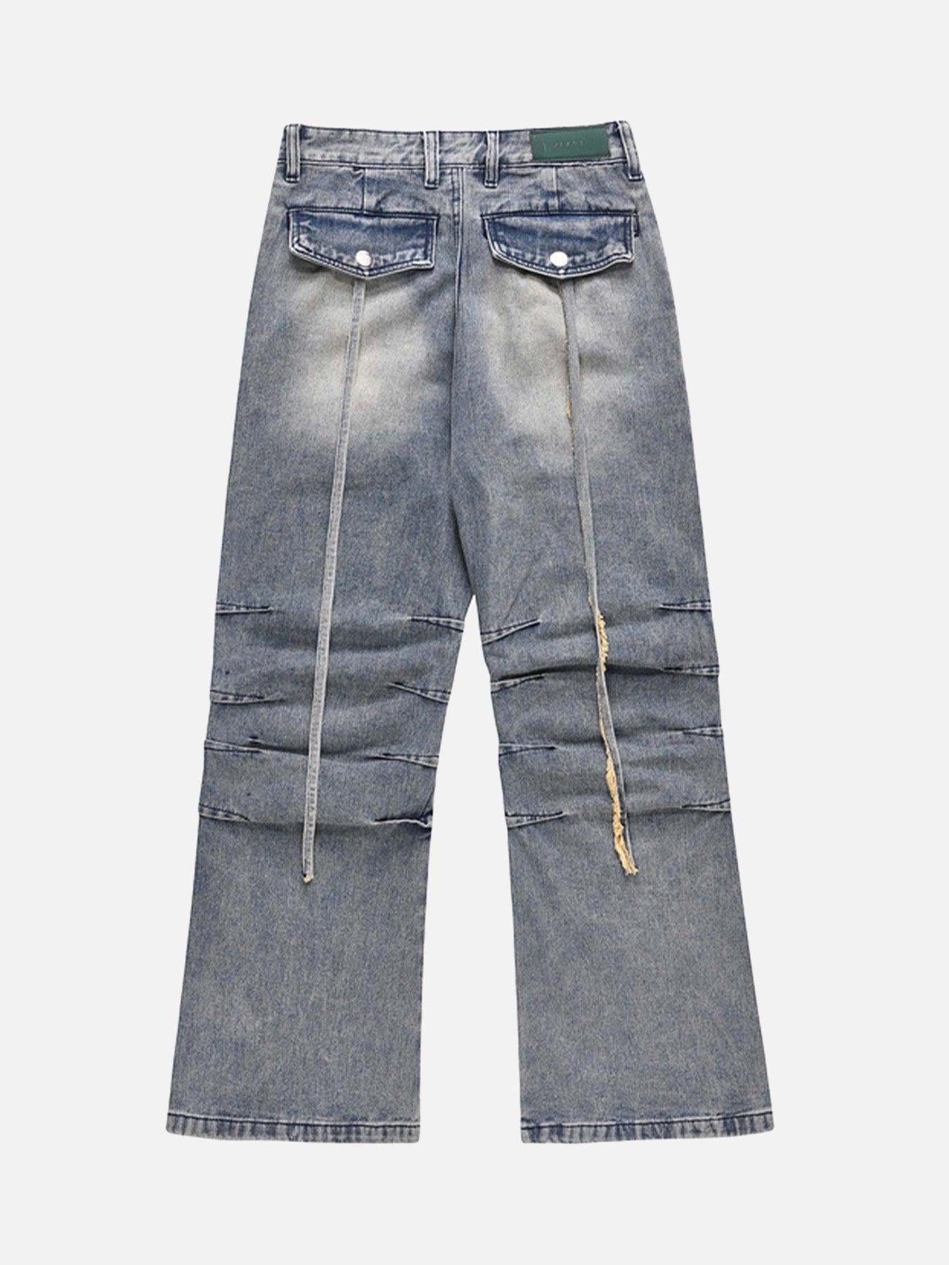 Vintage Washed And Frayed Baggy Jeans