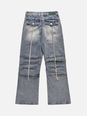 Vintage Washed And Frayed Baggy Jeans
