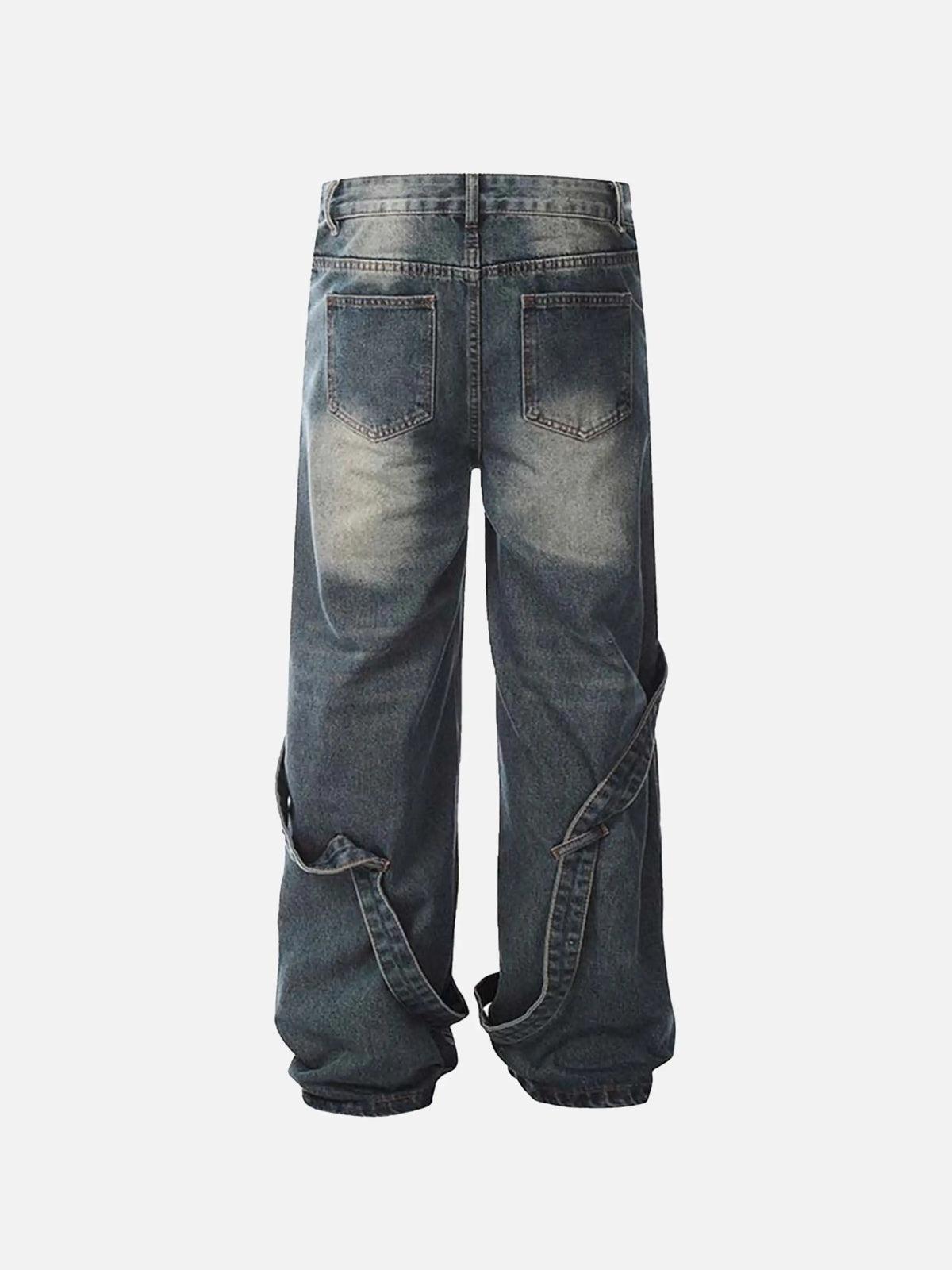 Vintage Washed Deconstructed Jeans