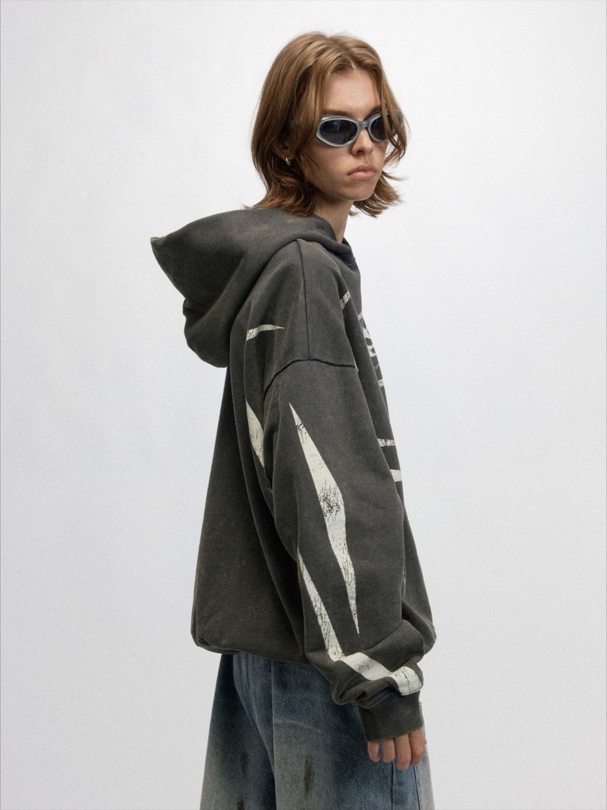 Vintage Washed Distressed Hoodie
