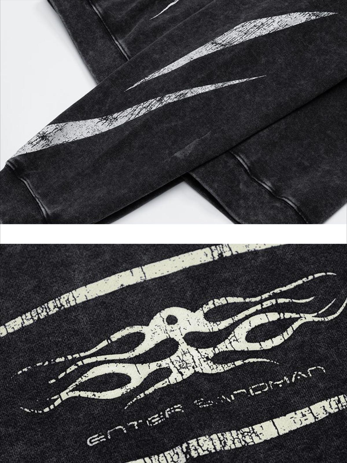 Vintage Washed Distressed Hoodie