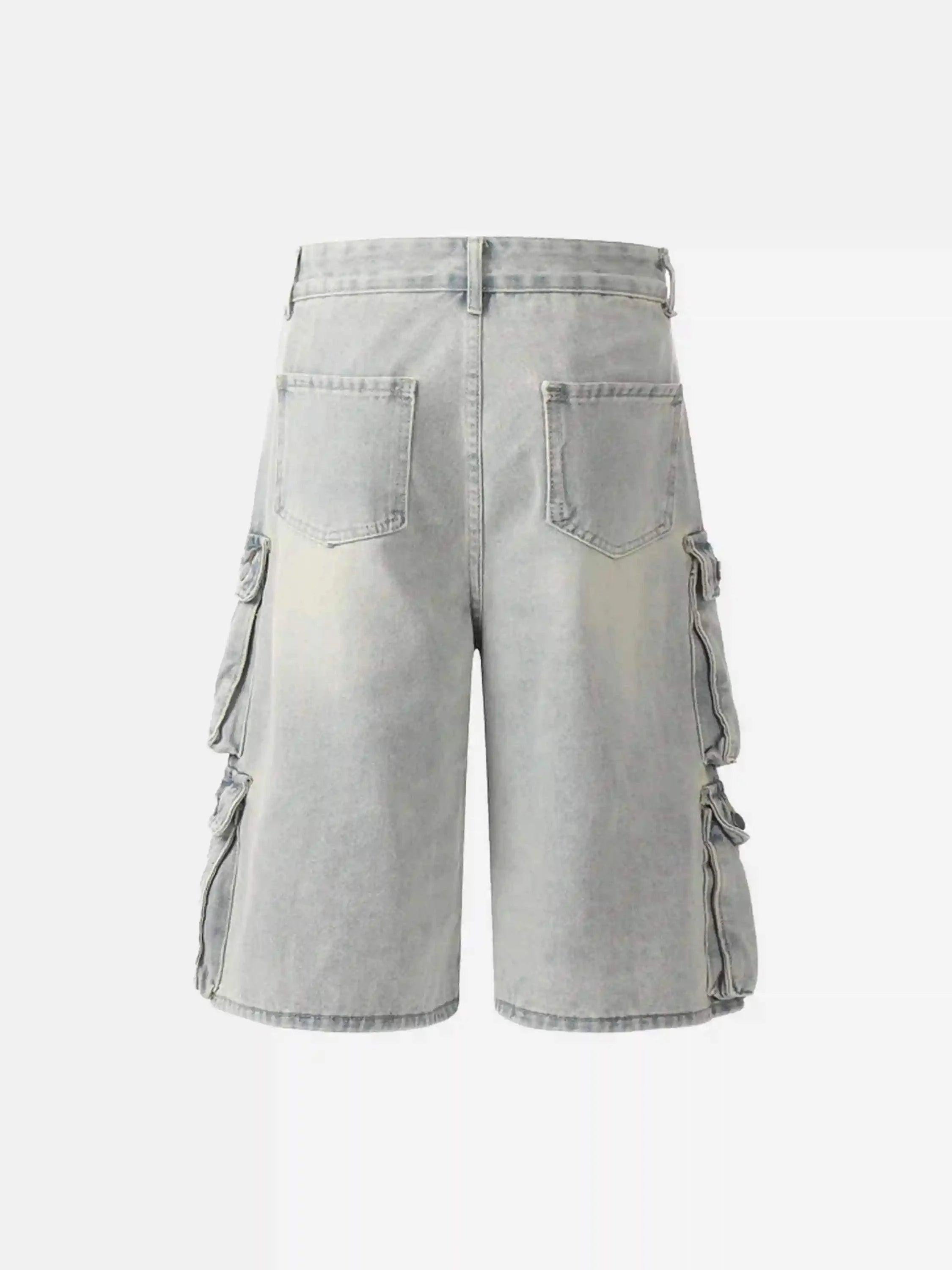 Vintage Washed Loose Wide-Leg Denim Jorts