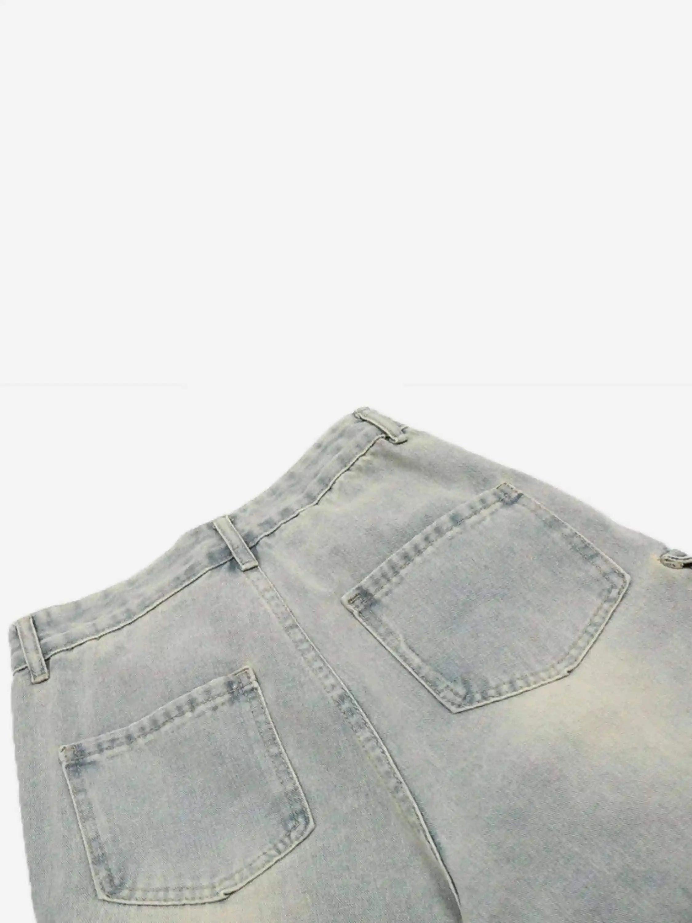 Vintage Washed Loose Wide-Leg Denim Jorts