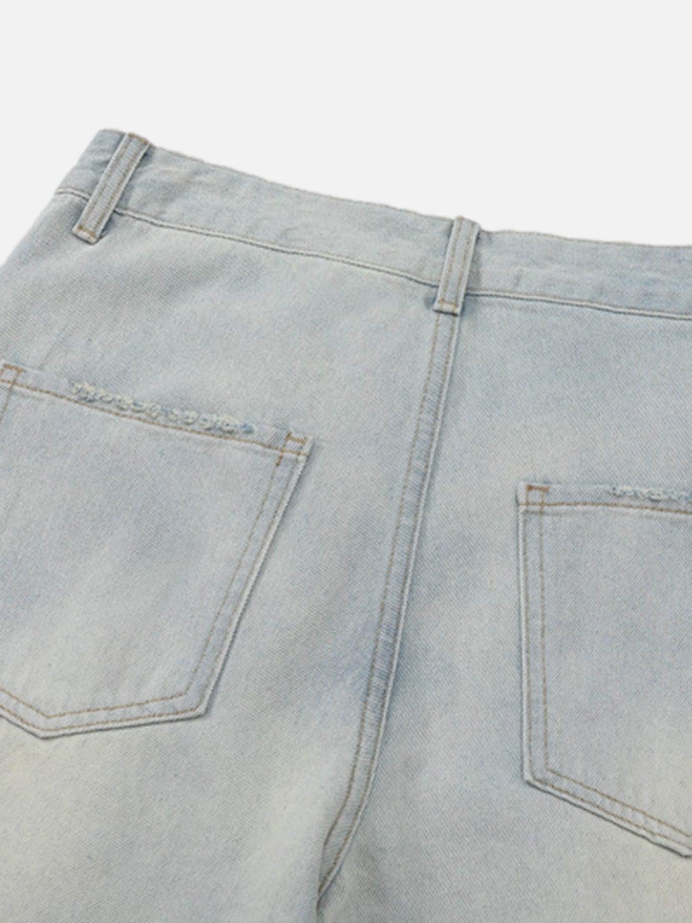 Vintage Washed Multi-Pocket Work Jeans