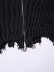 Vintage Worn Loose zipper Sweater