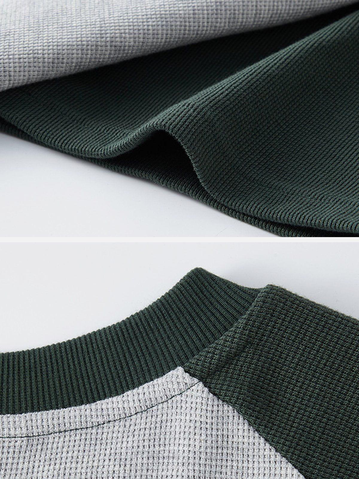 Waffle Stitching Contrast Tee