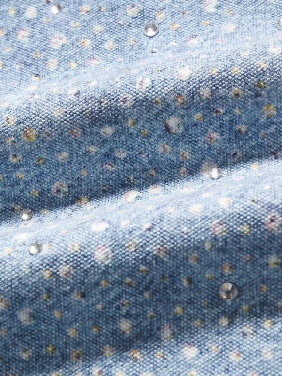 Washed Diamond Print Jeans