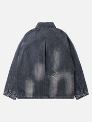Washed Distressed Denim Jacket
