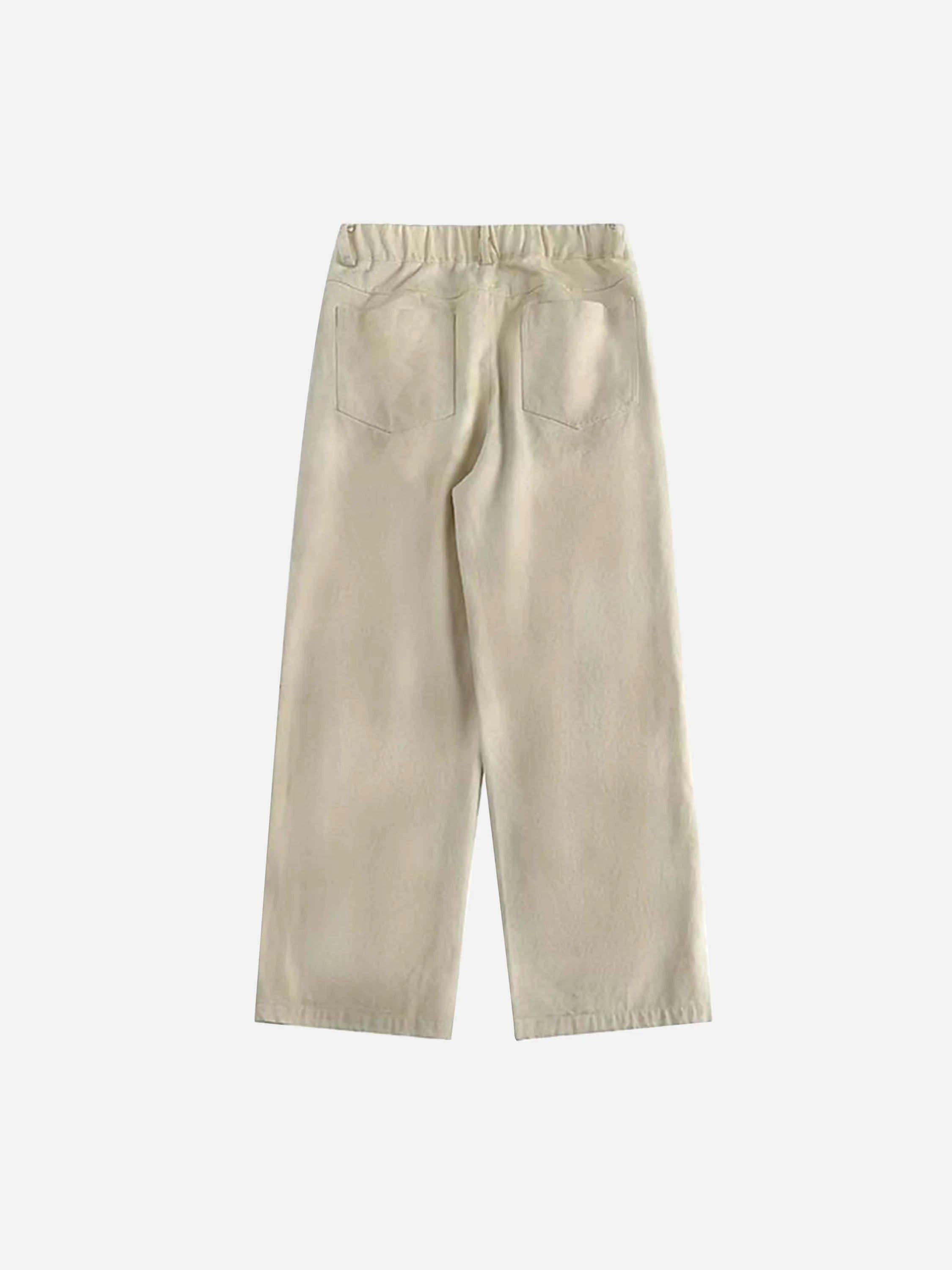 Washed Distressed Doberman Graffiti Sweatpants