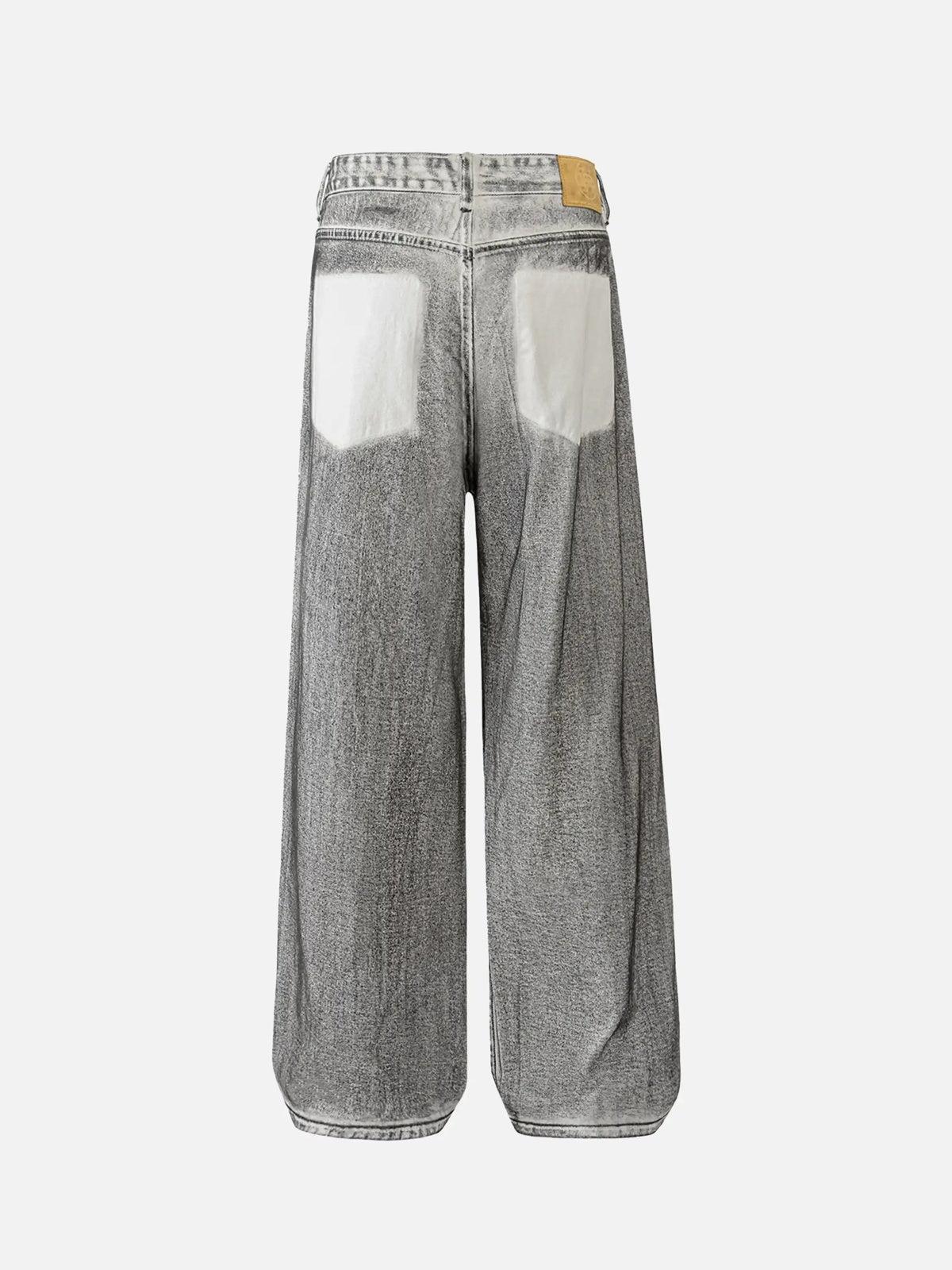 Washed Distressed Multi-Pocket Ripped Jeans