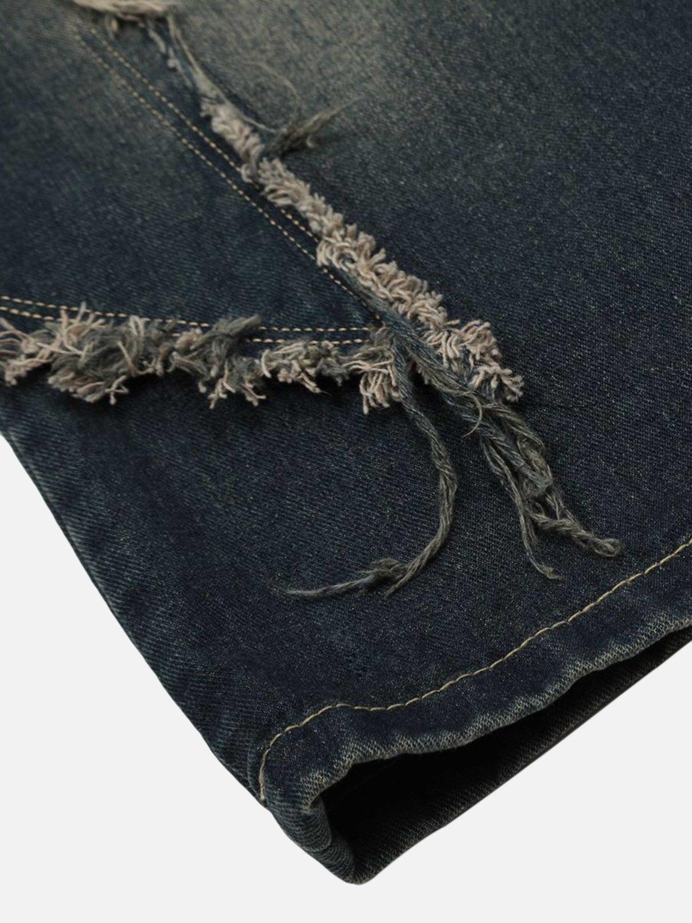 Washed Distressed Star Jeans