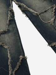 Washed Distressed Star Jeans