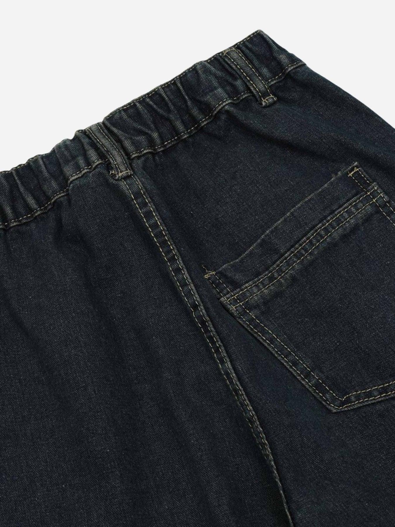 Washed Distressed Star Jeans