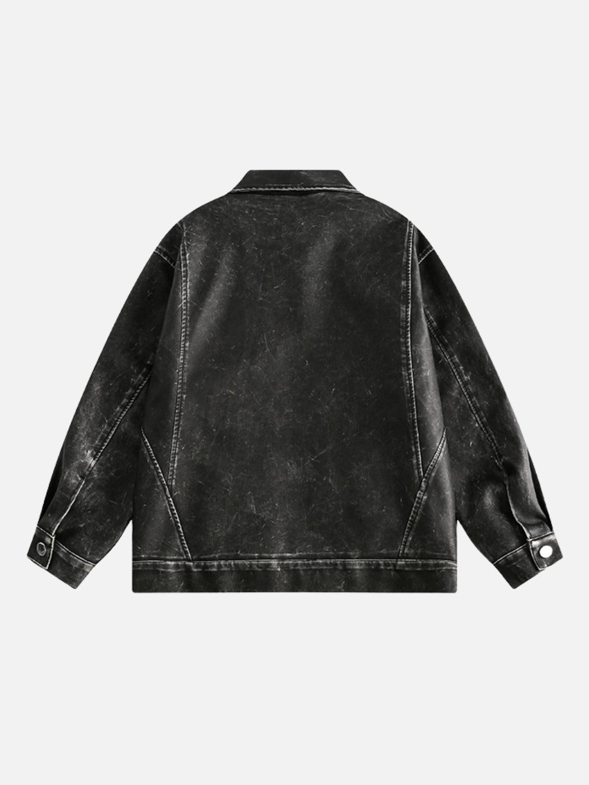Washed Faux Leather Jacket