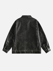 Washed Faux Leather Jacket