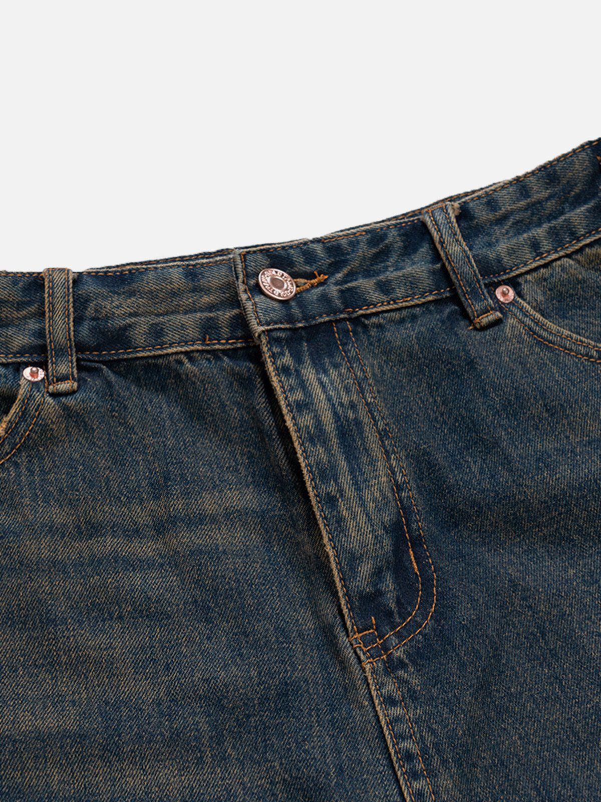 Washed Fringe Denim Jorts