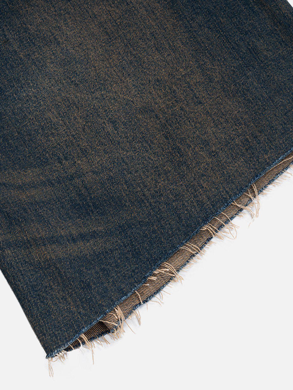 Washed Fringe Denim Jorts