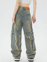 Washed Fringe Jeans