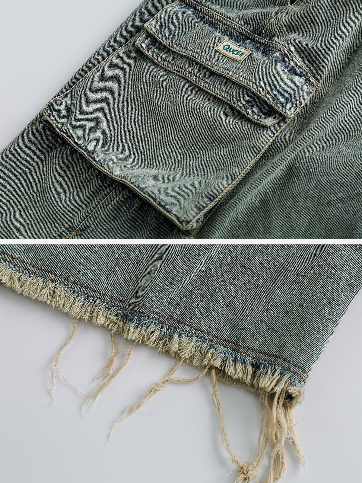 Washed Fringe Jorts