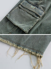 Washed Fringe Jorts