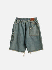 Washed Fringe Jorts