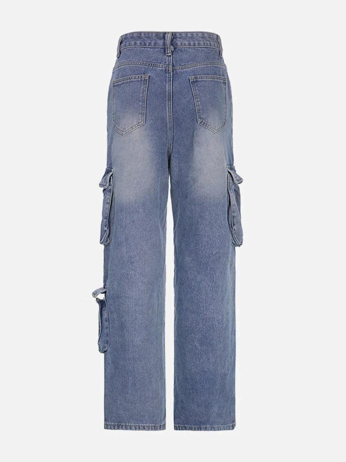 Washed Gradient High Rise Straight Leg Jeans