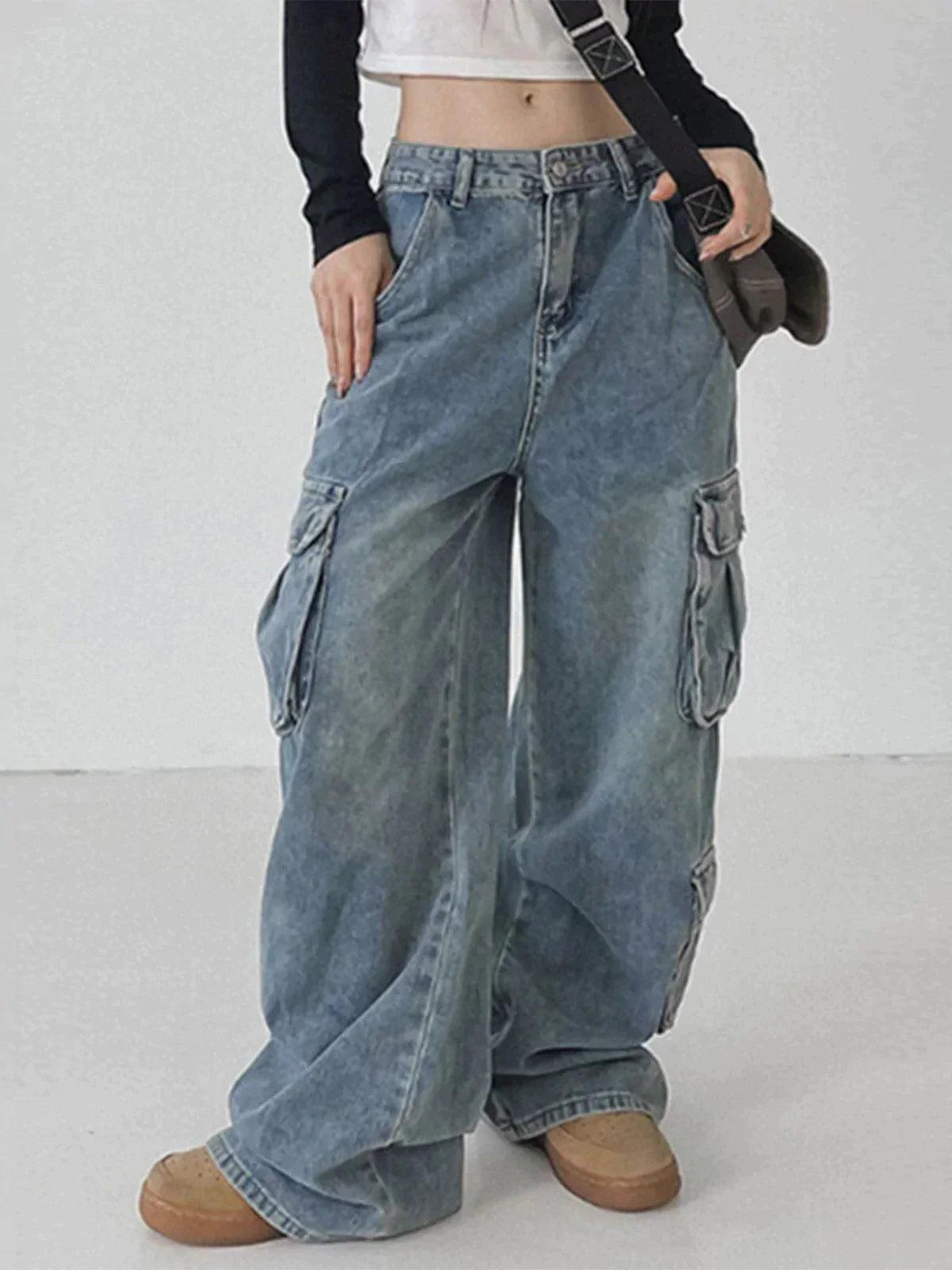 Washed Gradient High Rise Straight Leg Jeans