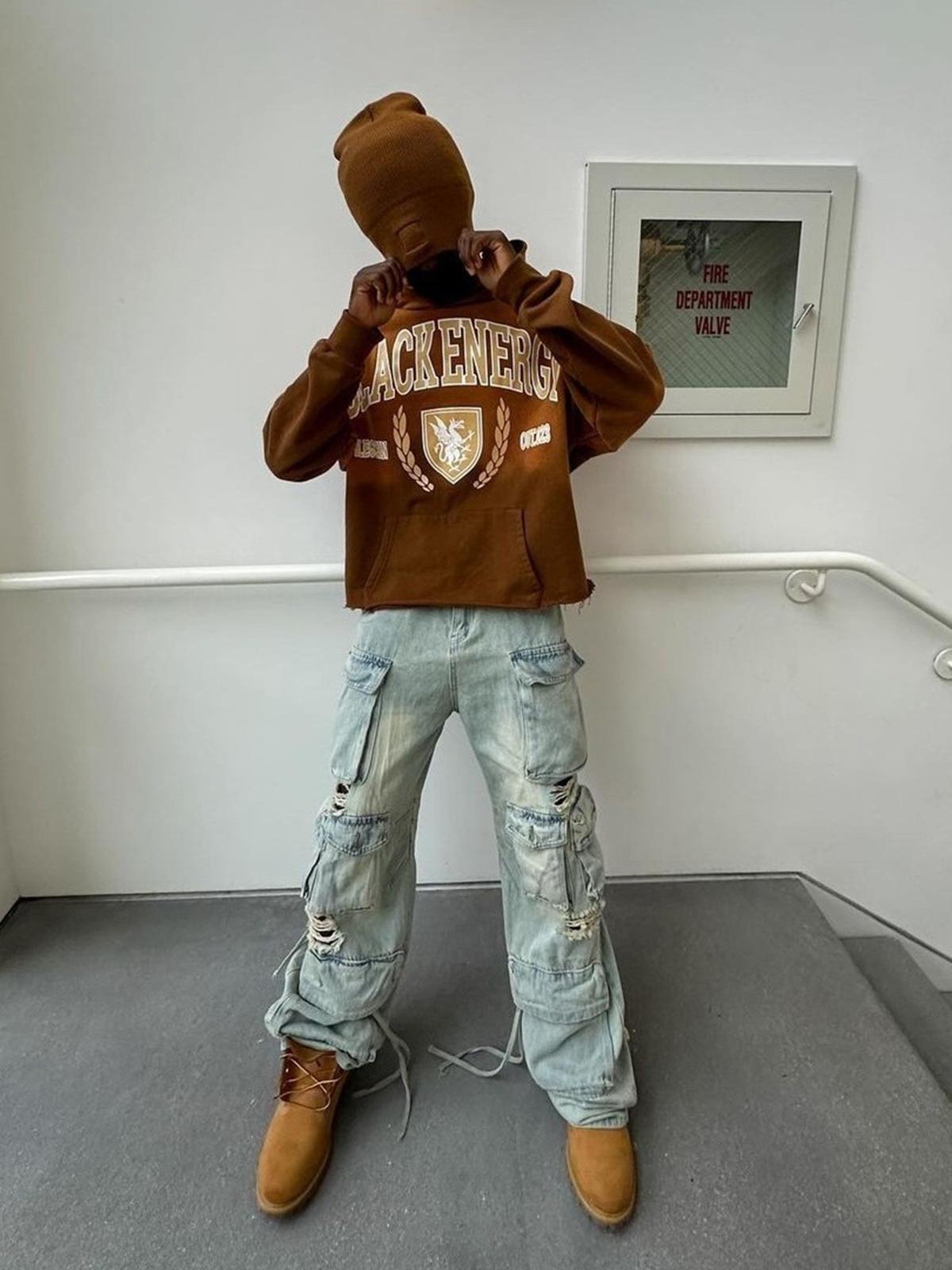 Washed Multi-Pocket Work Cargo Jeans