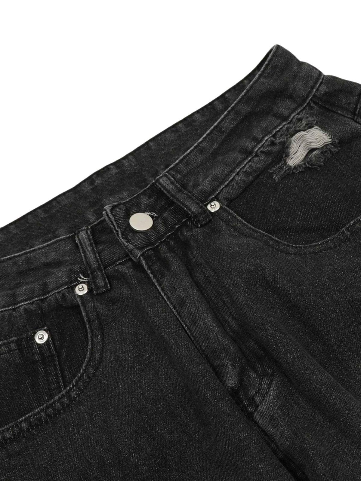 Washed Multi-Pocket Work Cargo Jeans