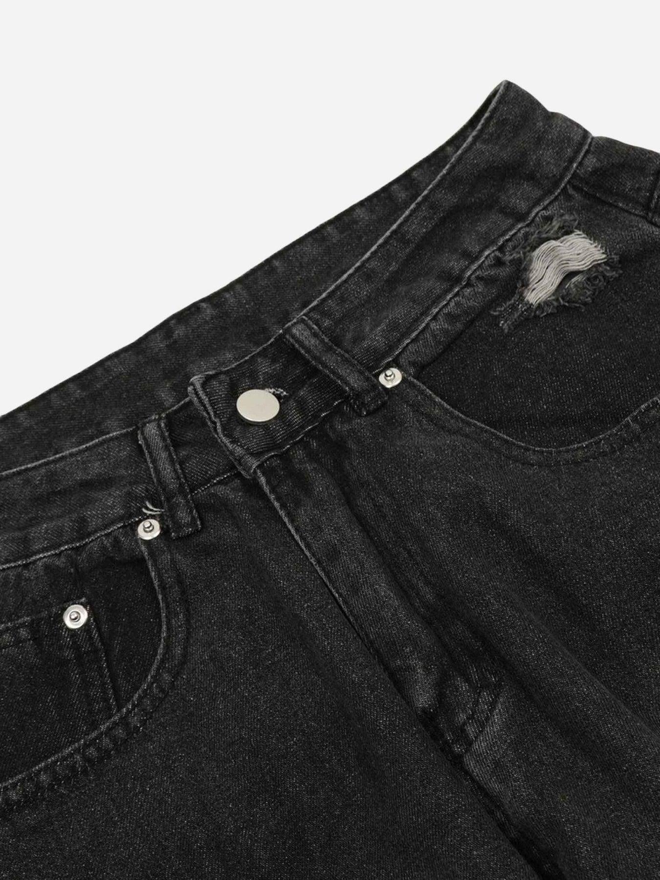 Washed Multi-Pocket Work Jeans