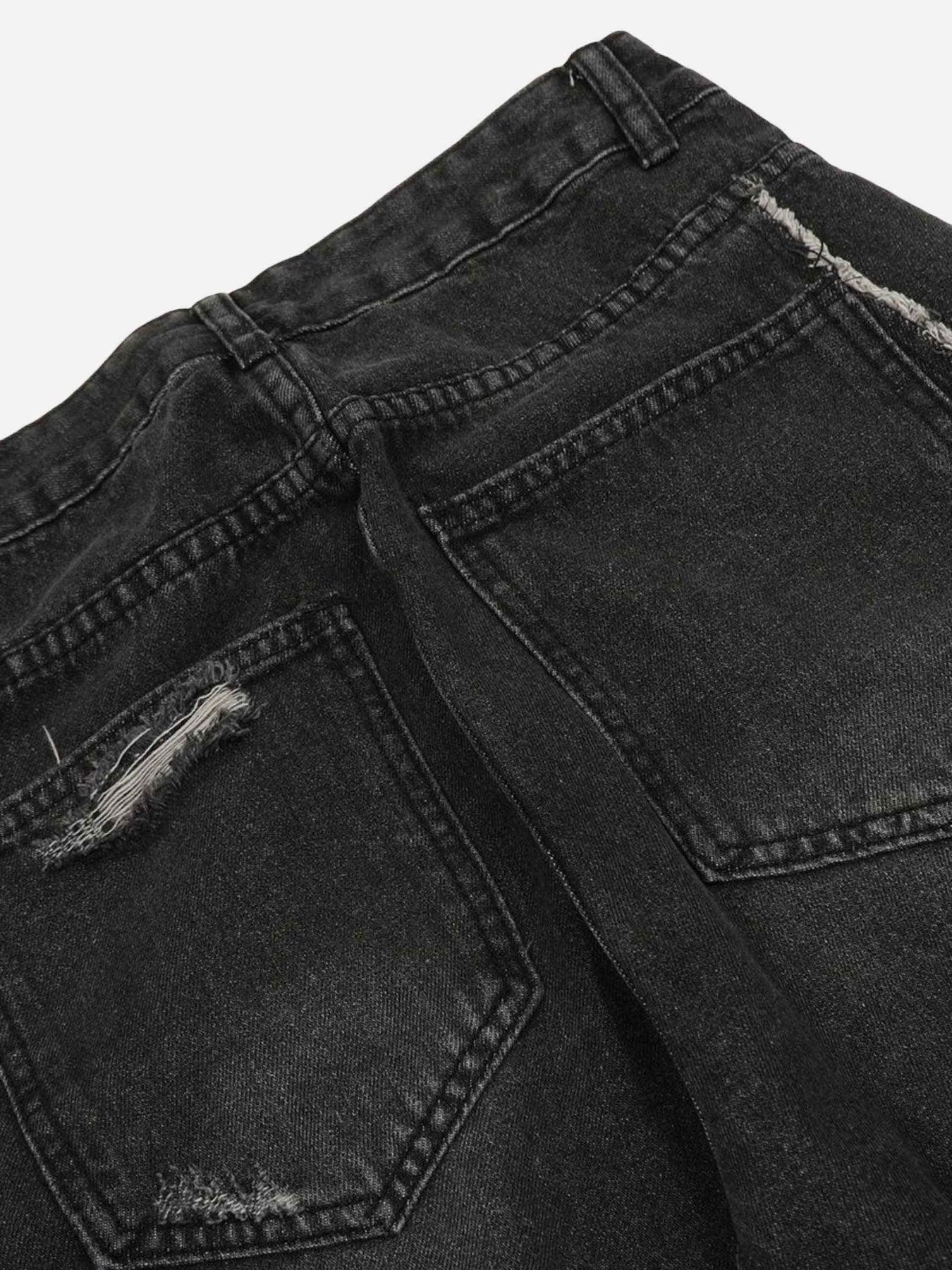 Washed Multi-Pocket Work Jeans