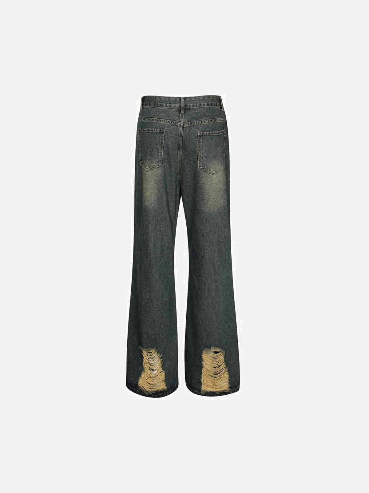 Washed Paneled Jeans