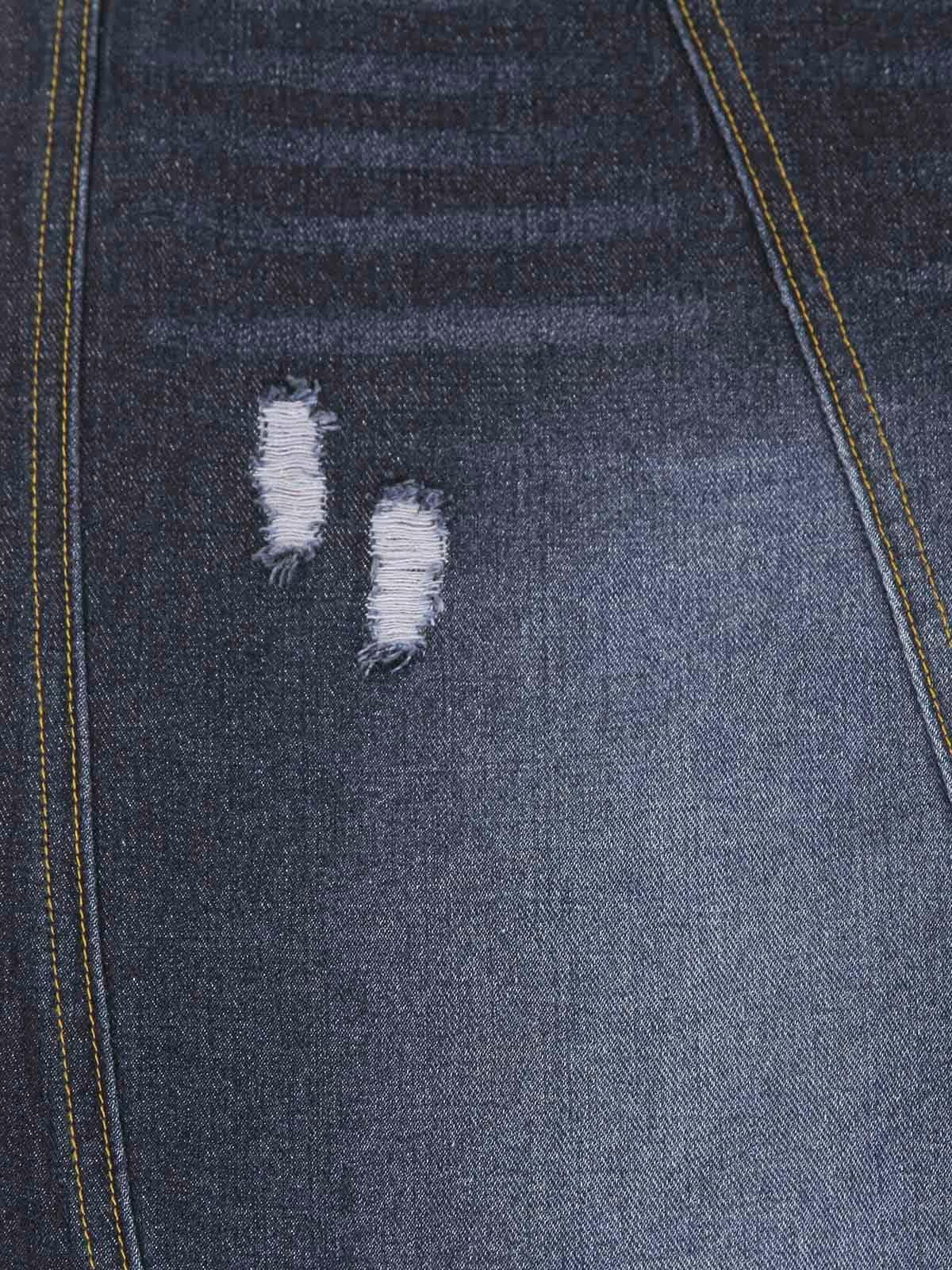 Washed Ripped Embroidered Barrel Jeans