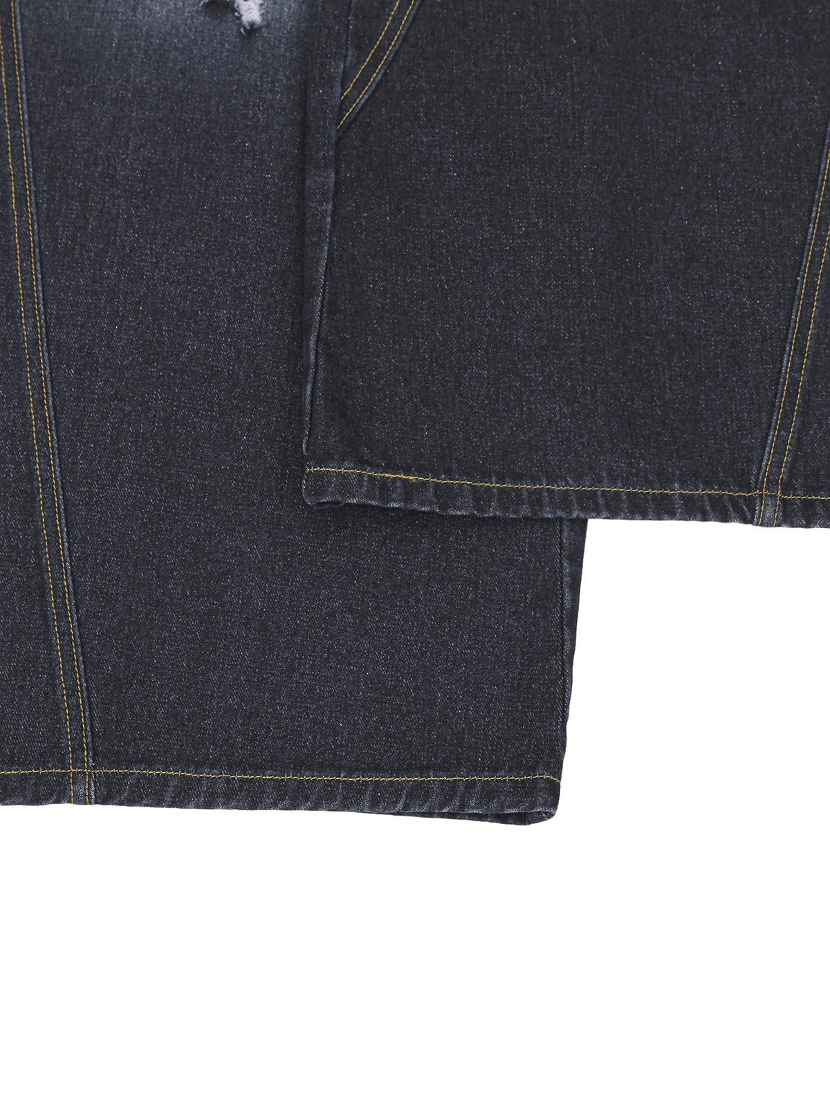Washed Ripped Embroidered Barrel Jeans
