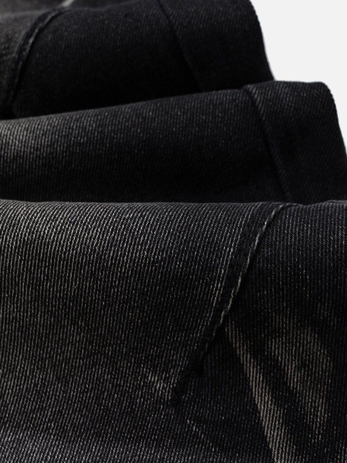 Washed Stained Wide-Leg Jeans