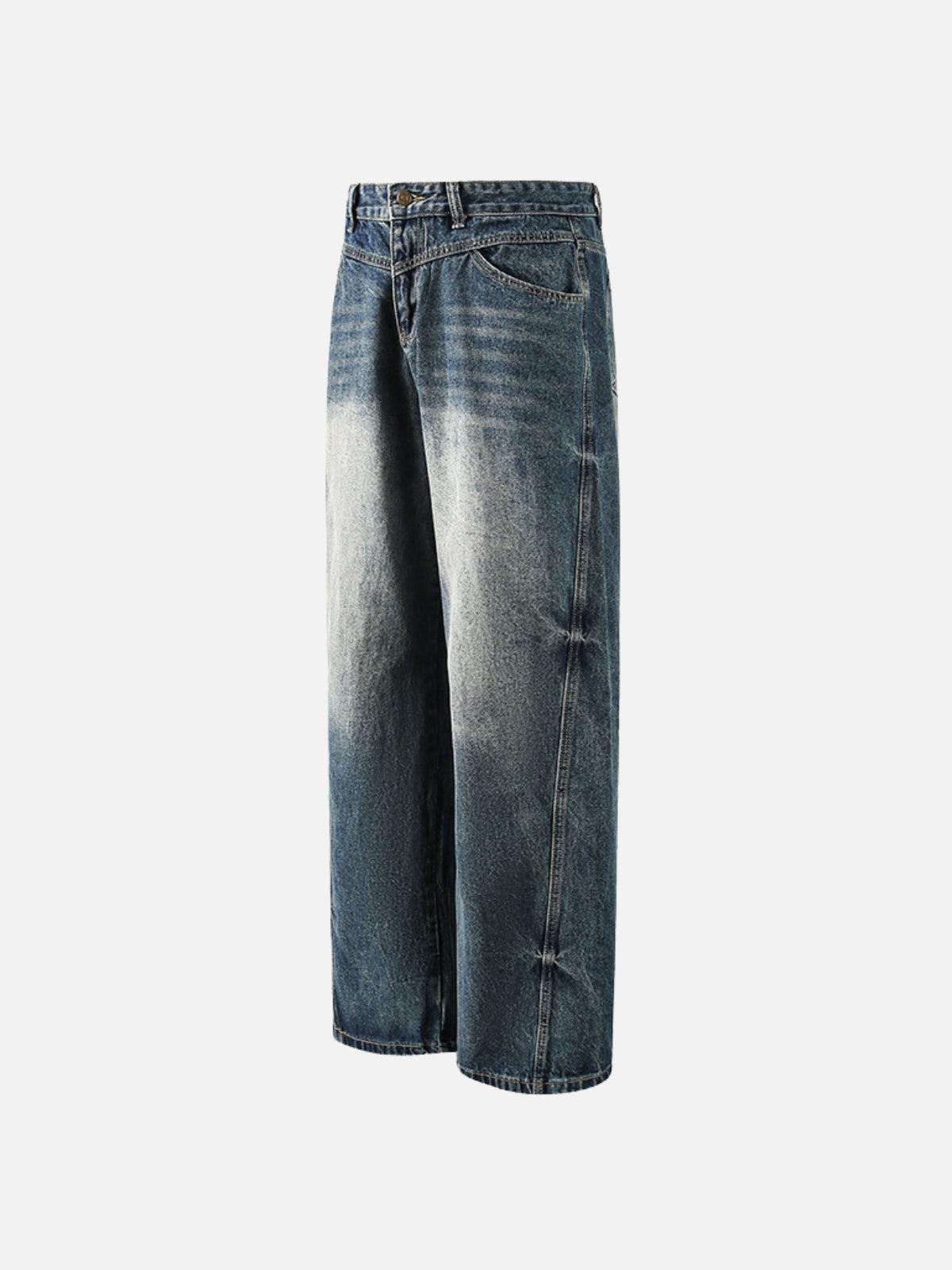 Washed Wrinkle Loose Jeans