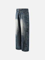 Washed Wrinkle Loose Jeans