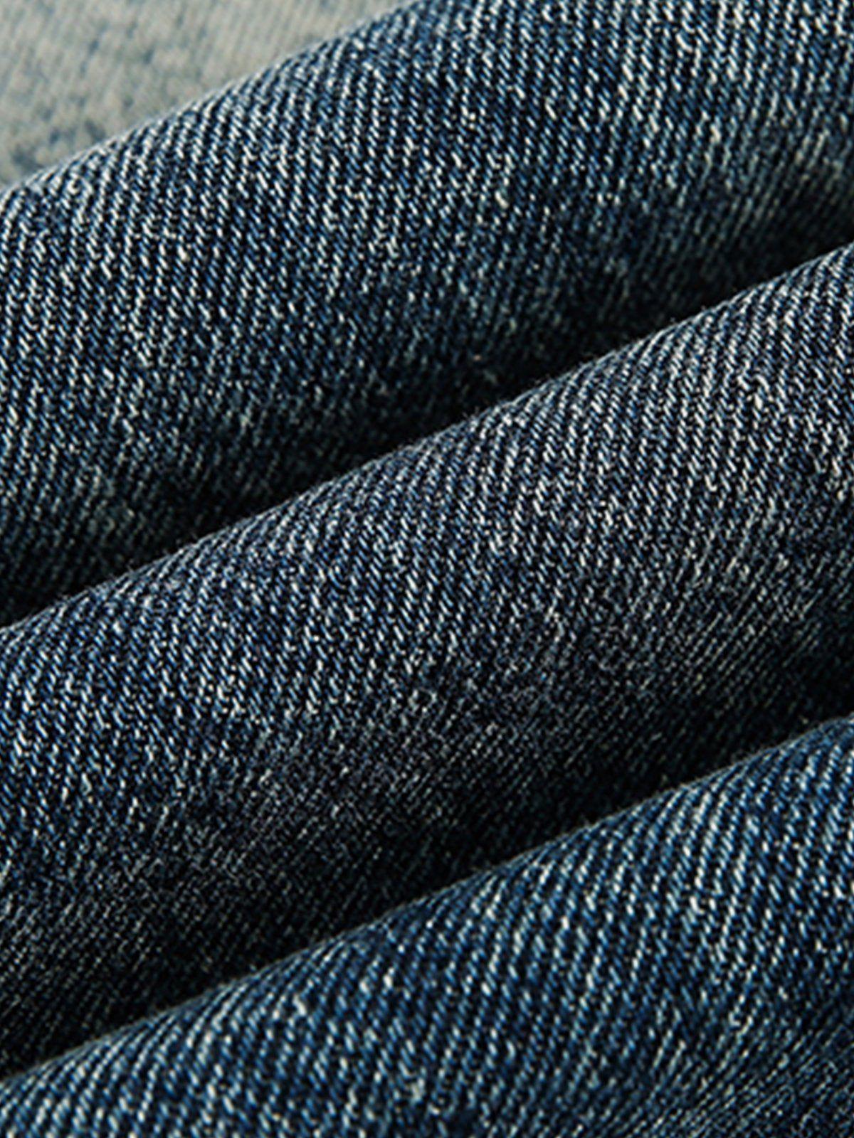 Washed Wrinkle Loose Jeans