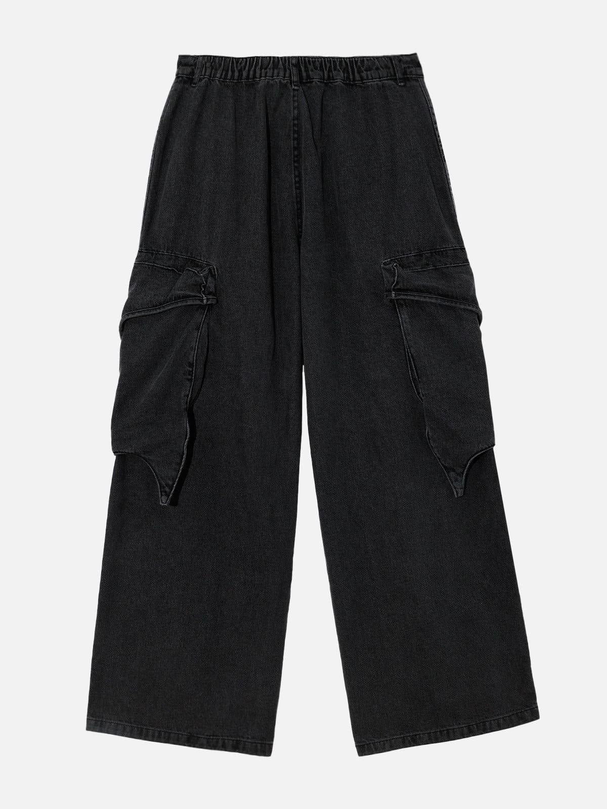 Wasteland Punk Washed Wide Leg Jeans