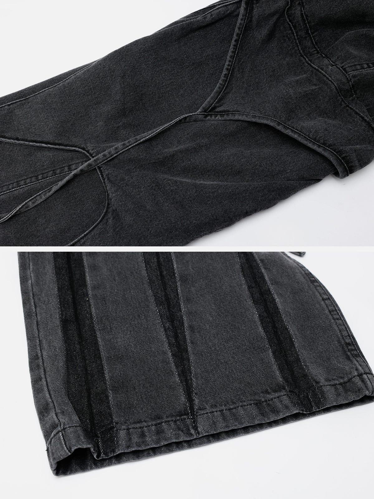 Wasteland Punk Washed Wide Leg Jeans