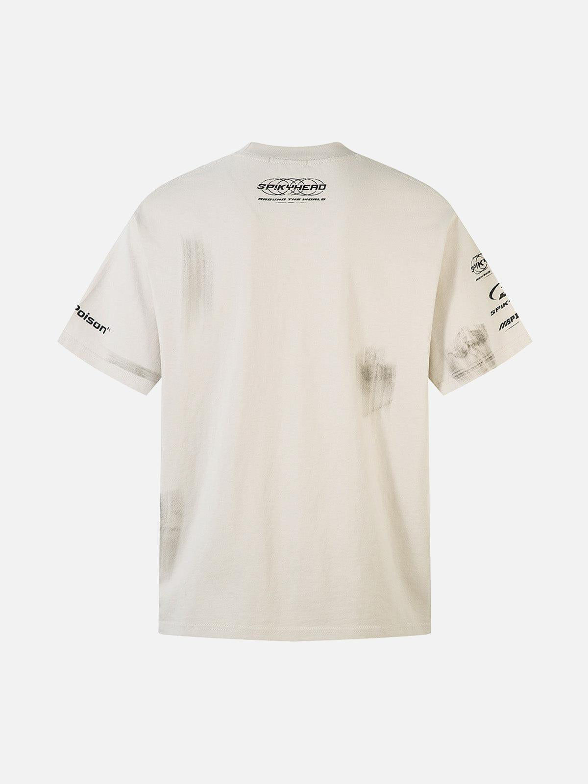 Wasteland Style Heavy Dirty Dyed Print T-Shirt