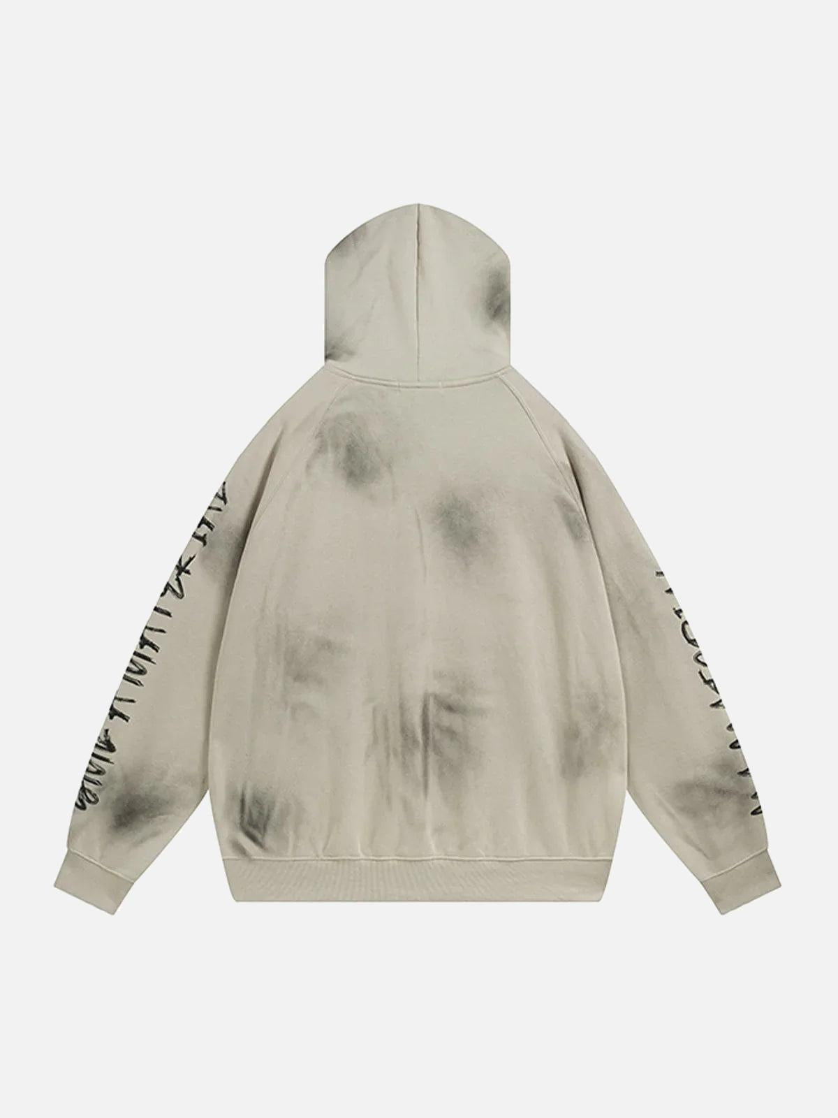 Wasteland Washed Patched Embroidered Hoodie
