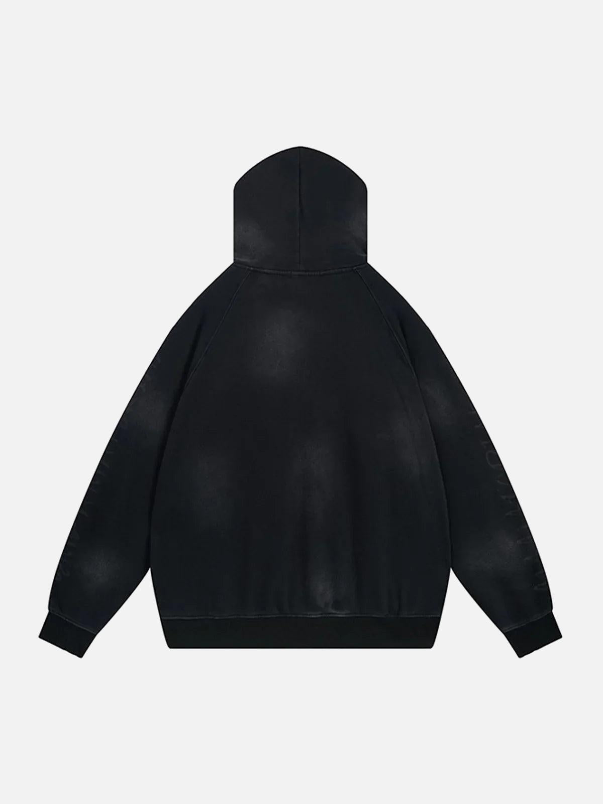 Wasteland Washed Patched Embroidered Hoodie