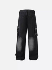 Water Ripple Multi-Pocket Cargo Jeans