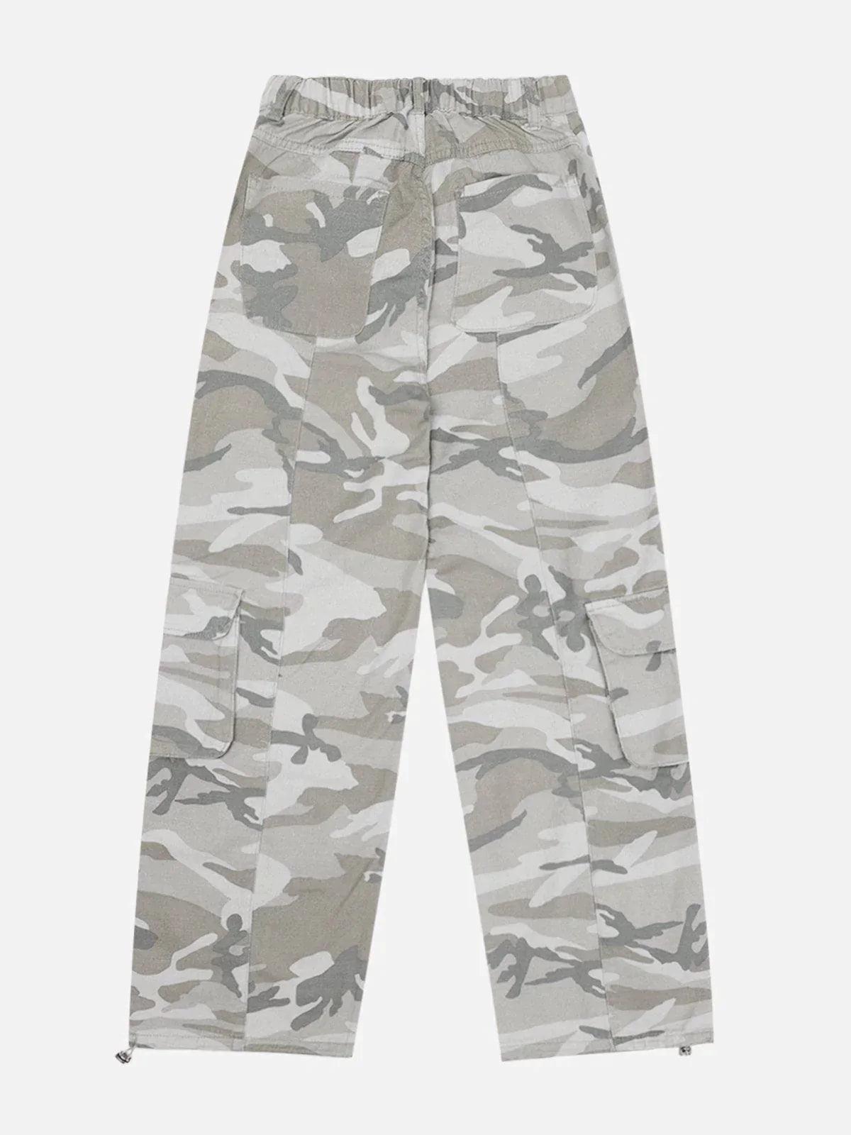 Wide-Leg Straight-Leg Cargo Pants